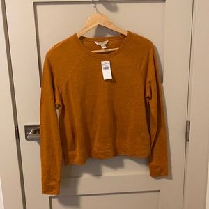 Mustard long sleeve linen tee